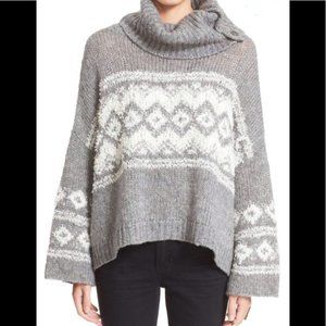 Free People chenille fair isle pattern sweater